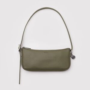 BAGGU Recycled Leather Pochette Loden Olive Green NEW WITH TAGS NWT